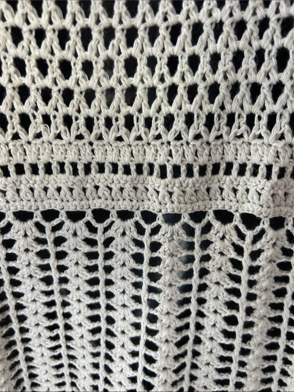 Christopher & Banks Cream Crochet Openwork Short-Sleeve Cardigan Size M - Picture 8 of 11